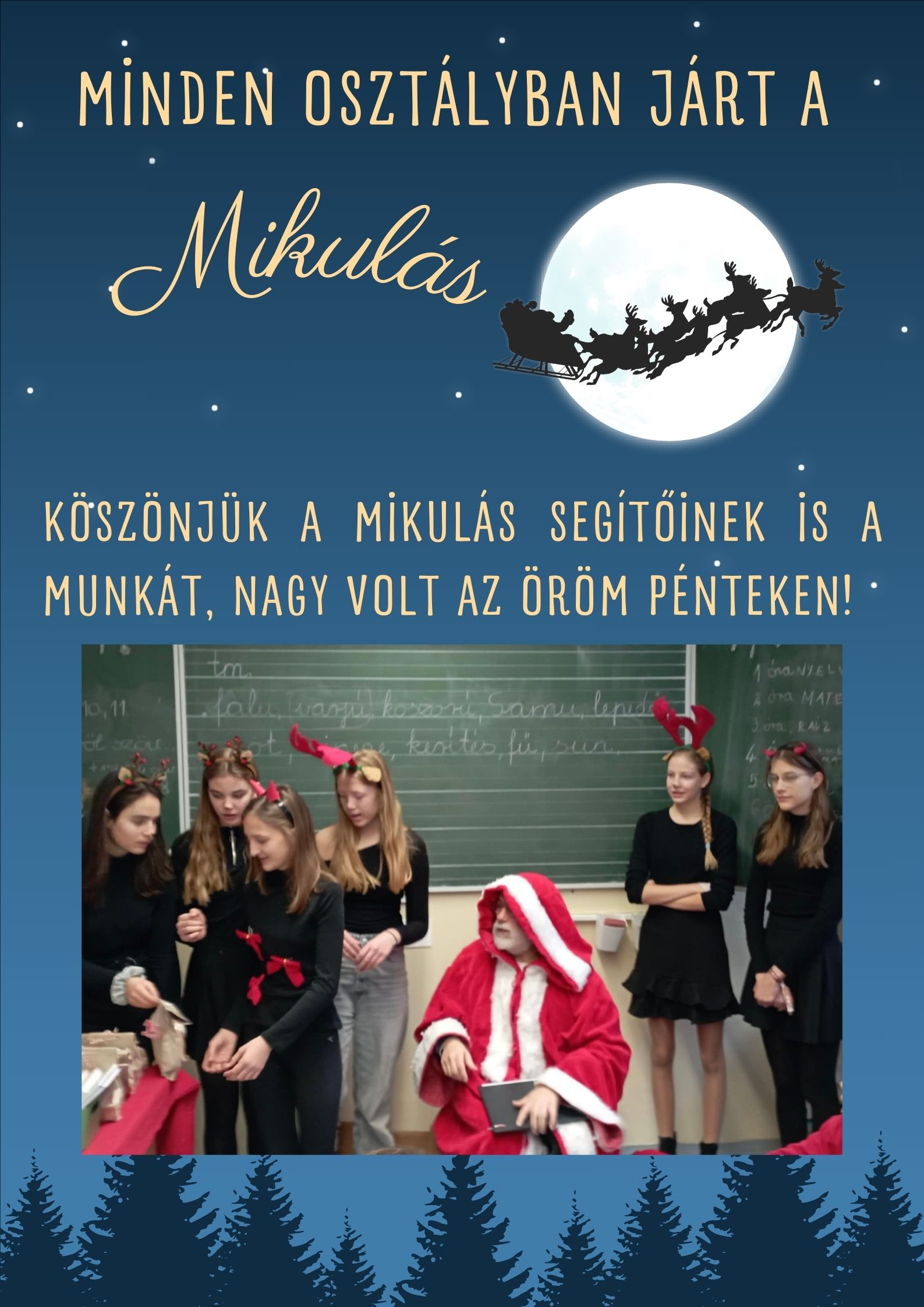 Mikulás járt minden osztályban plakát